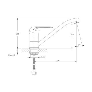 Смеситель для кухонной мойки RUSH Fiji (FI1835-27)